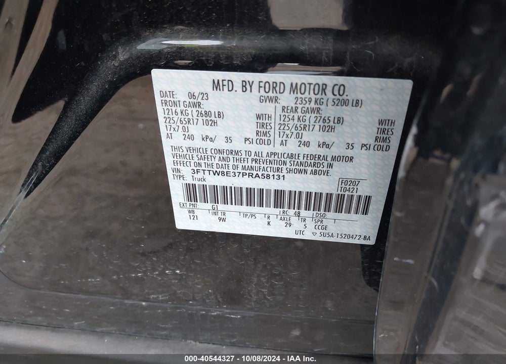 2023 FORD MAVERICK XL VIN: 3FTTW8E37PRA58131