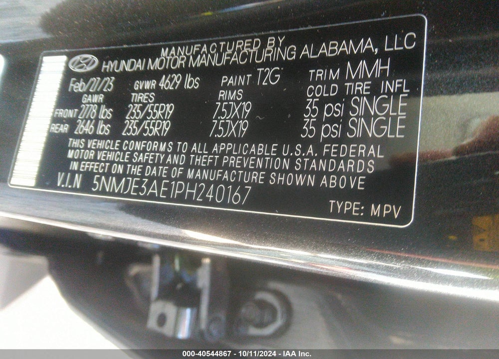 2023 HYUNDAI TUCSON LIMITED VIN: 5NMJE3AE1PH240167