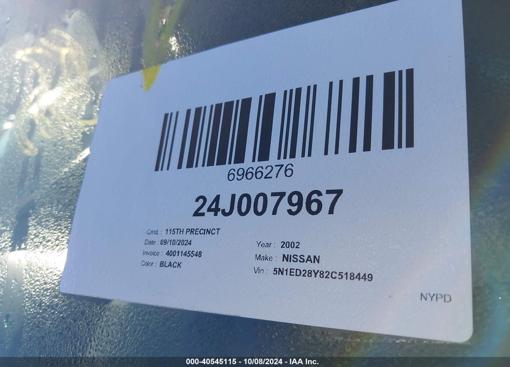 2002 NISSAN XTERRA SE VIN: 5N1ED28Y82C518449