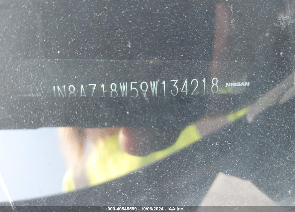 2009 NISSAN MURANO VIN: JN8AZ18W59W134218