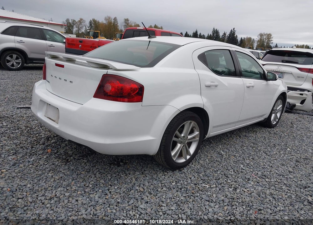 2011 DODGE AVENGER MAINSTREET VIN: 1B3BD1FGXBN574202
