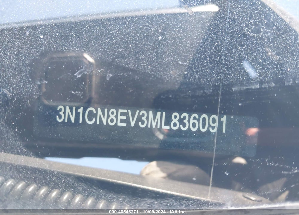 2021 NISSAN VERSA SV XTRONIC CVT VIN: 3N1CN8EV3ML836091