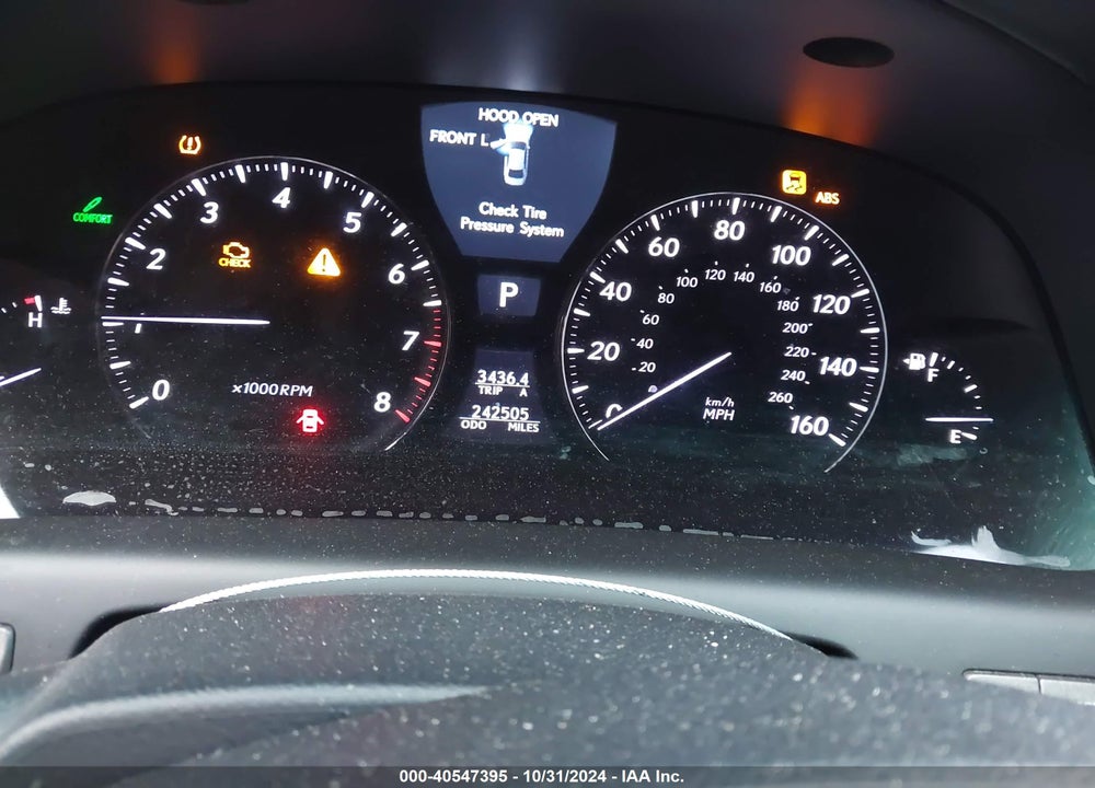 2009 LEXUS LS 460 L VIN: JTHDL46F895000158