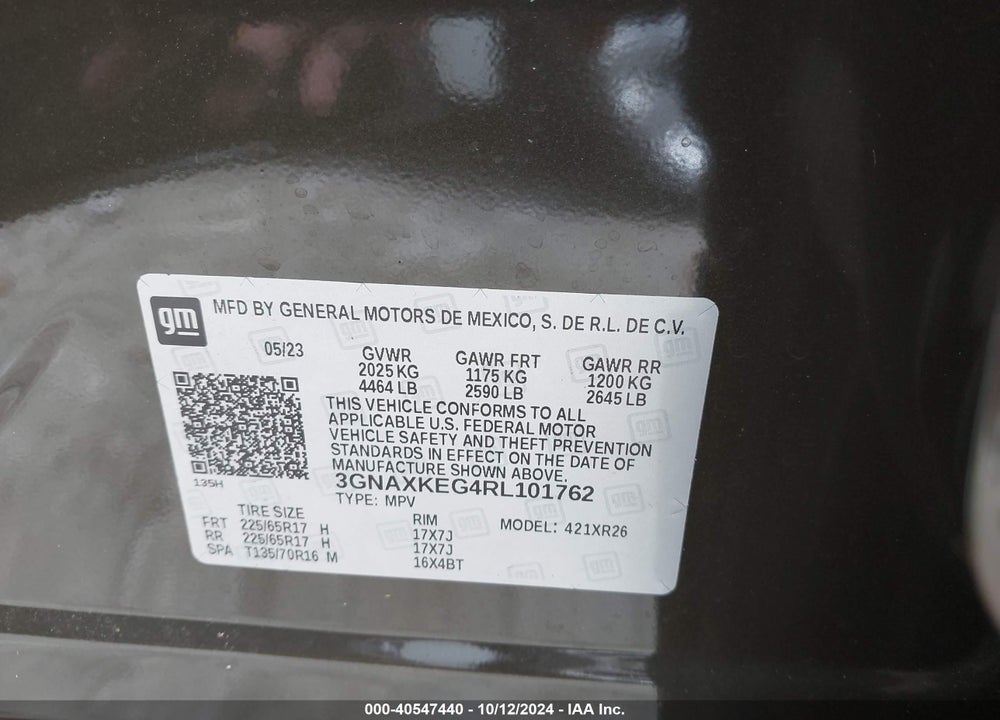 2024 CHEVROLET EQUINOX FWD LT VIN: 3GNAXKEG4RL101762