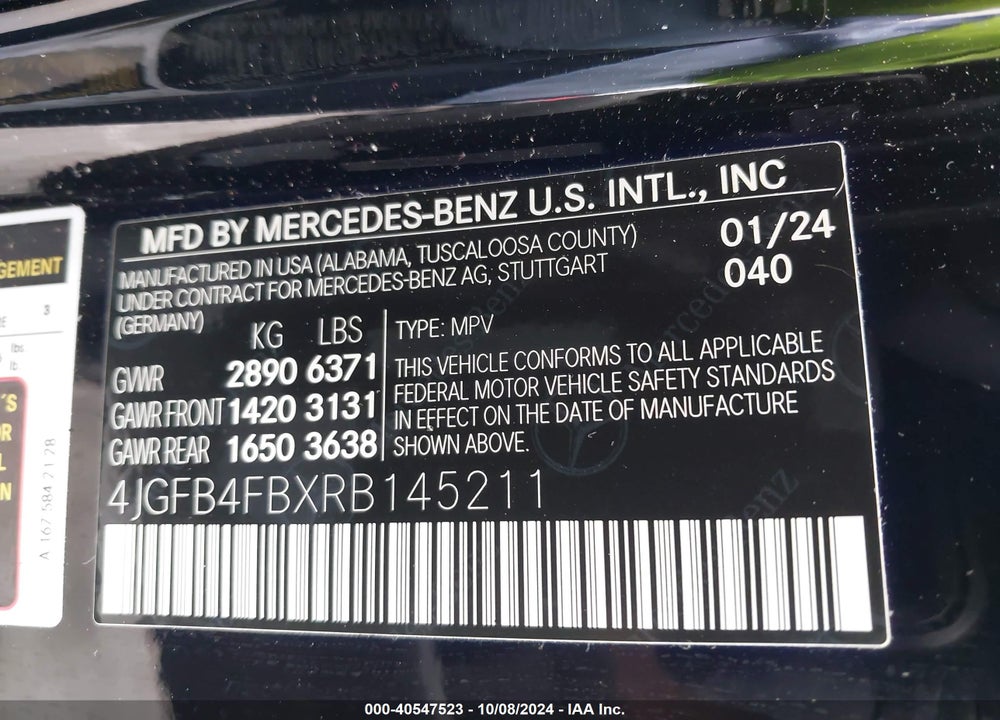 2024 MERCEDES-BENZ GLE 350 4MATIC VIN: 4JGFB4FBXRB145211