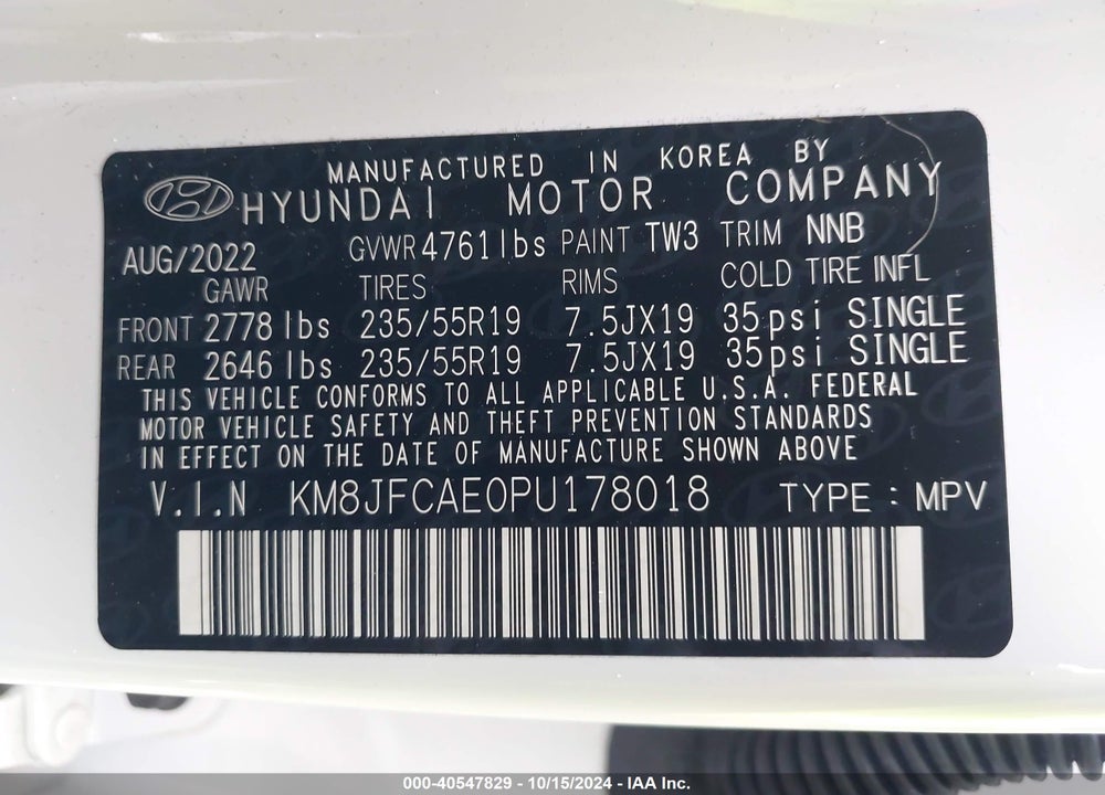 2023 HYUNDAI TUCSON N LINE VIN: KM8JFCAE0PU178018
