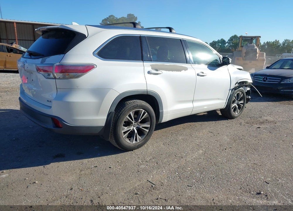 2016 TOYOTA HIGHLANDER XLE V6 VIN: 5TDKKRFH1GS124905