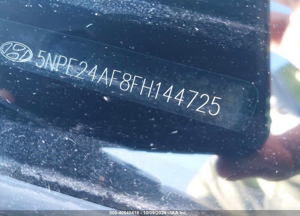 2015 HYUNDAI SONATA SE VIN: 5NPE24AF8FH144725