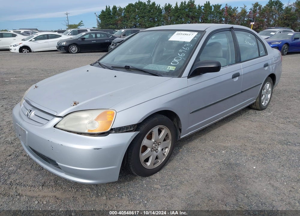 2001 HONDA CIVIC DX VIN: 1HGES16231L006763