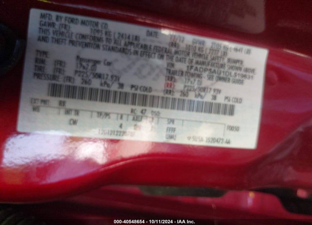 2013 FORD C-MAX HYBRID SE VIN: 1FADP5AU1DL519631