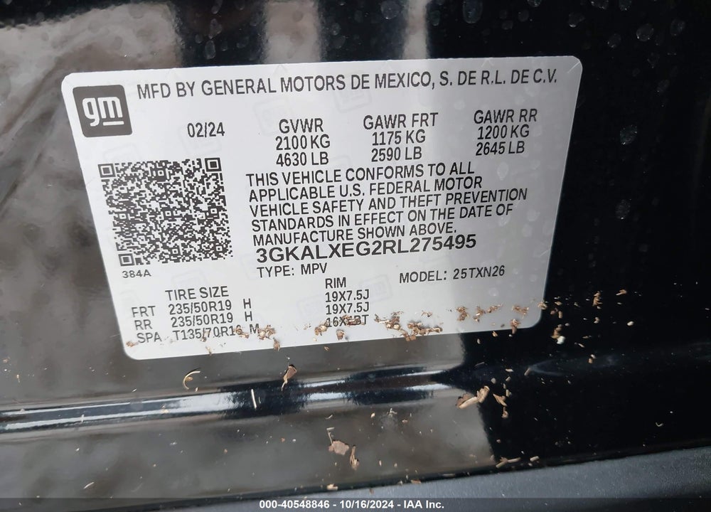 2024 GMC TERRAIN AWD DENALI VIN: 3GKALXEG2RL275495