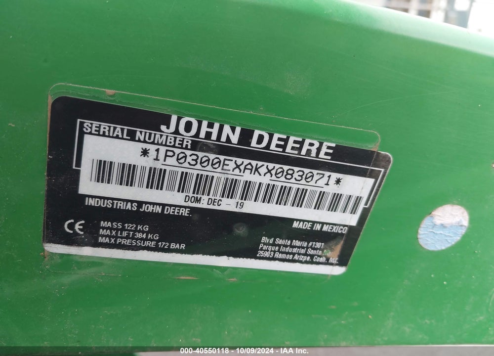 2019 JOHN DEERE 3025E TRACTOR VIN: 1P0300EXAKX083071