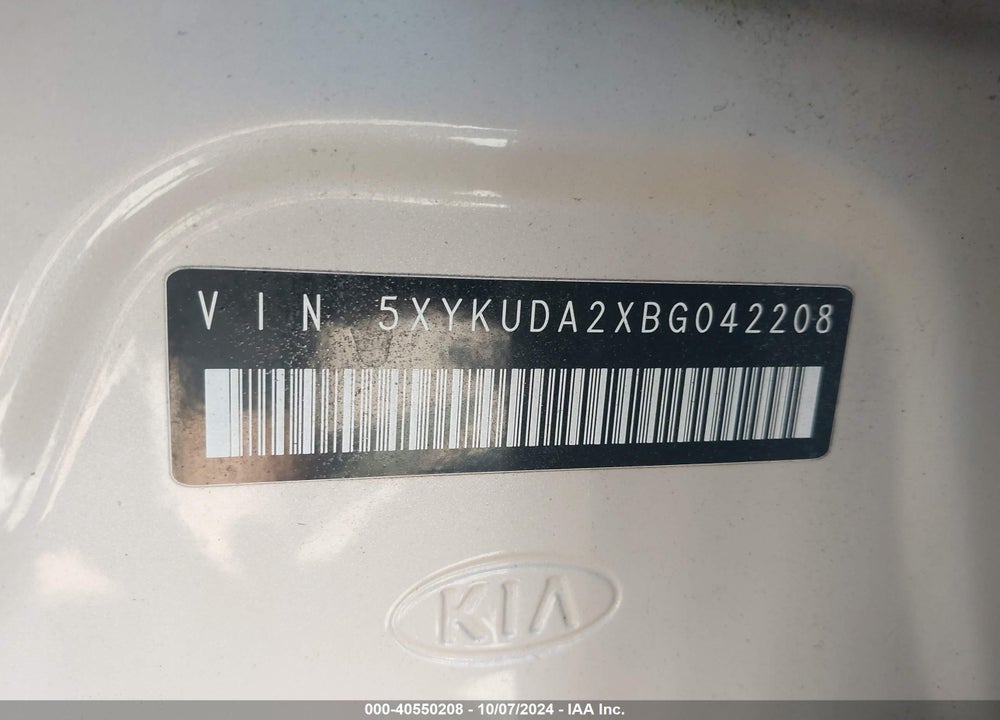 2011 KIA SORENTO EX V6 VIN: 5XYKUDA2XBG042208