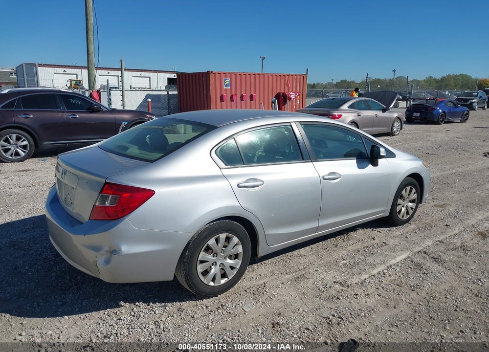 2012 HONDA CIVIC LX VIN: 19XFB2F51CE032759