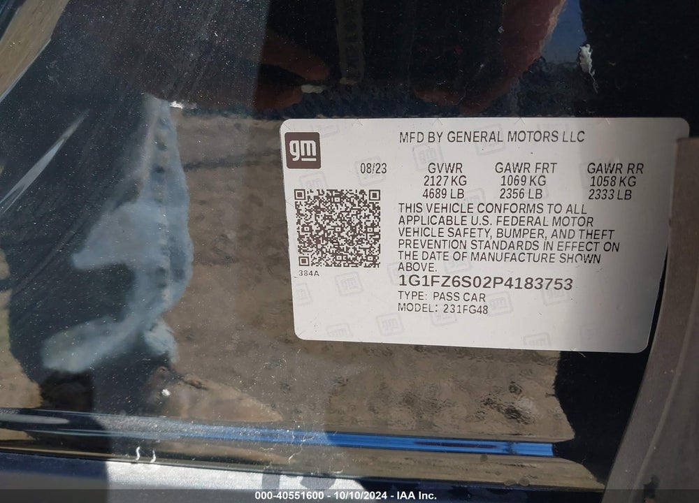 2023 CHEVROLET BOLT EUV FWD PREMIER VIN: 1G1FZ6S02P4183753