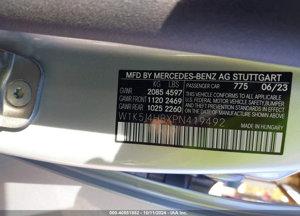 2023 MERCEDES-BENZ CLA 250 COUPE 4MATIC VIN: W1K5J4HBXPN419492