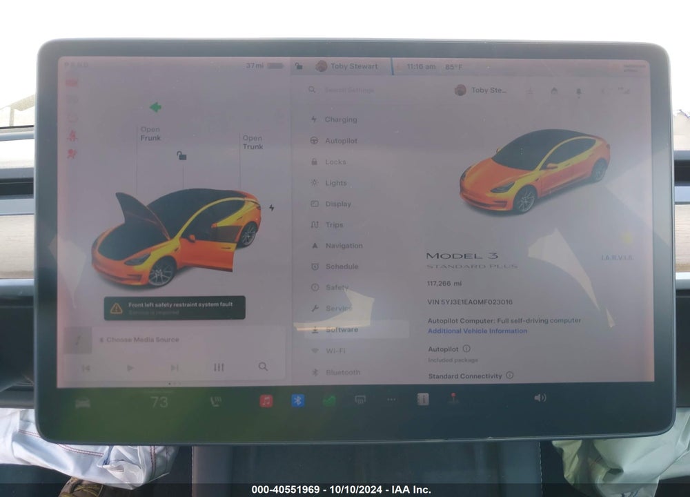 2021 TESLA MODEL 3 STANDARD RANGE PLUS REAR-WHEEL DRIVE VIN: 5YJ3E1EA0MF023016