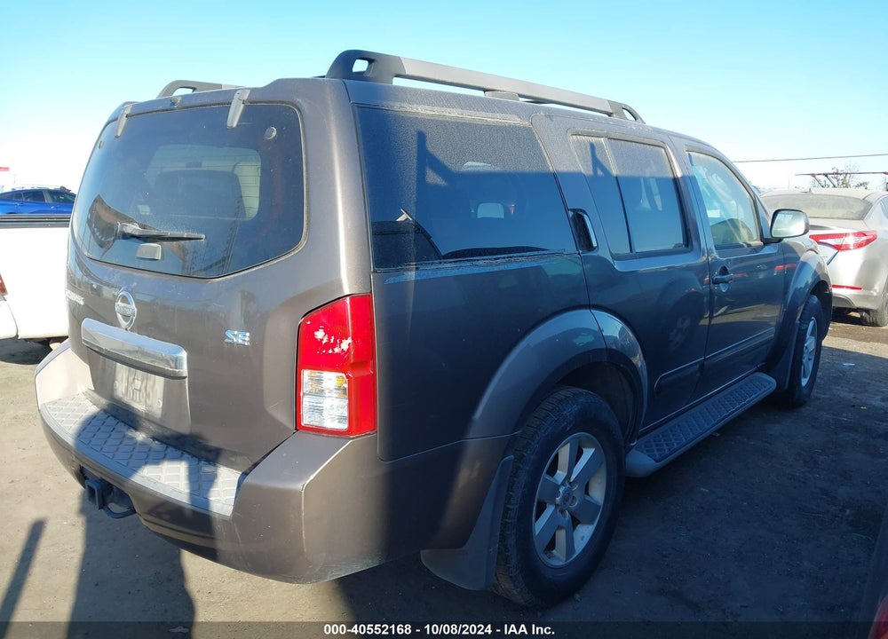 2008 NISSAN PATHFINDER SE VIN: 5N1AR18U58C647135