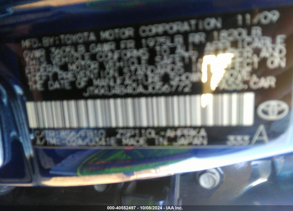 2010 SCION XD VIN: JTKKU4B40AJ056772