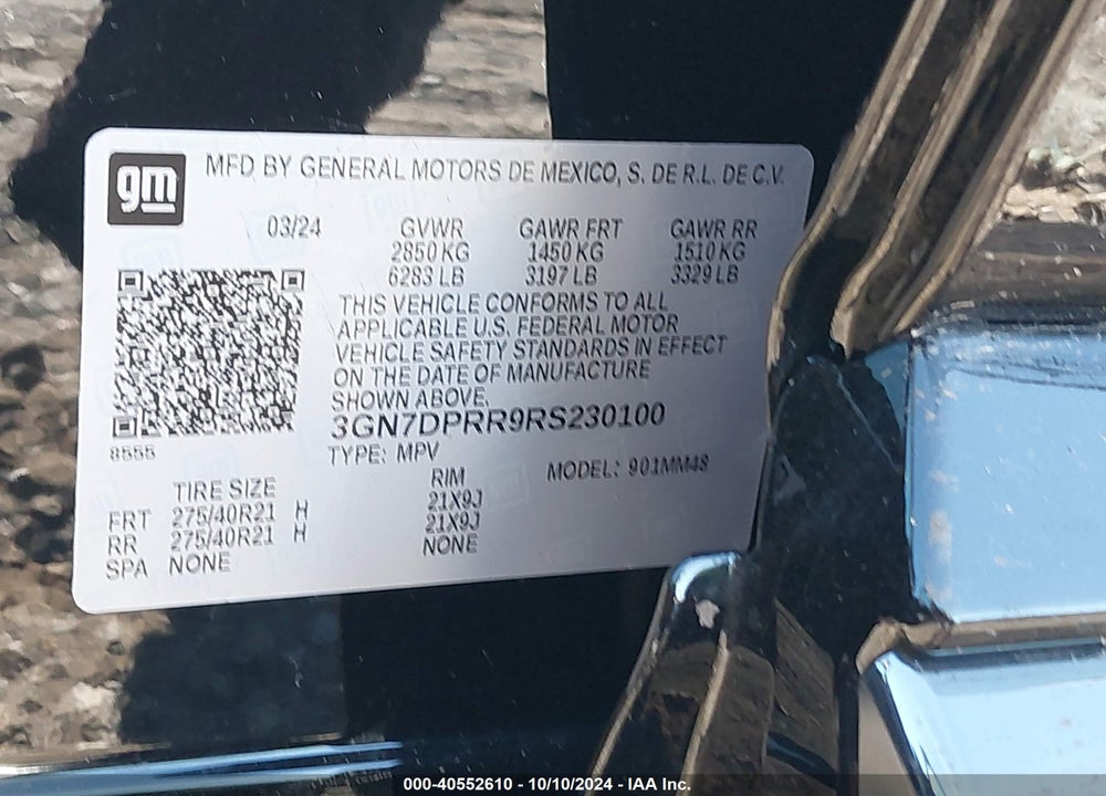 2024 CHEVROLET EQUINOX EV RS VIN: 3GN7DPRR9RS230100