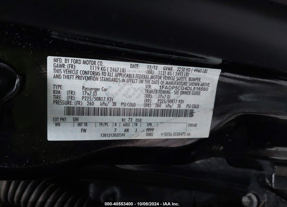2013 FORD C-MAX ENERGI SEL VIN: 1FADP5CU4DL516560