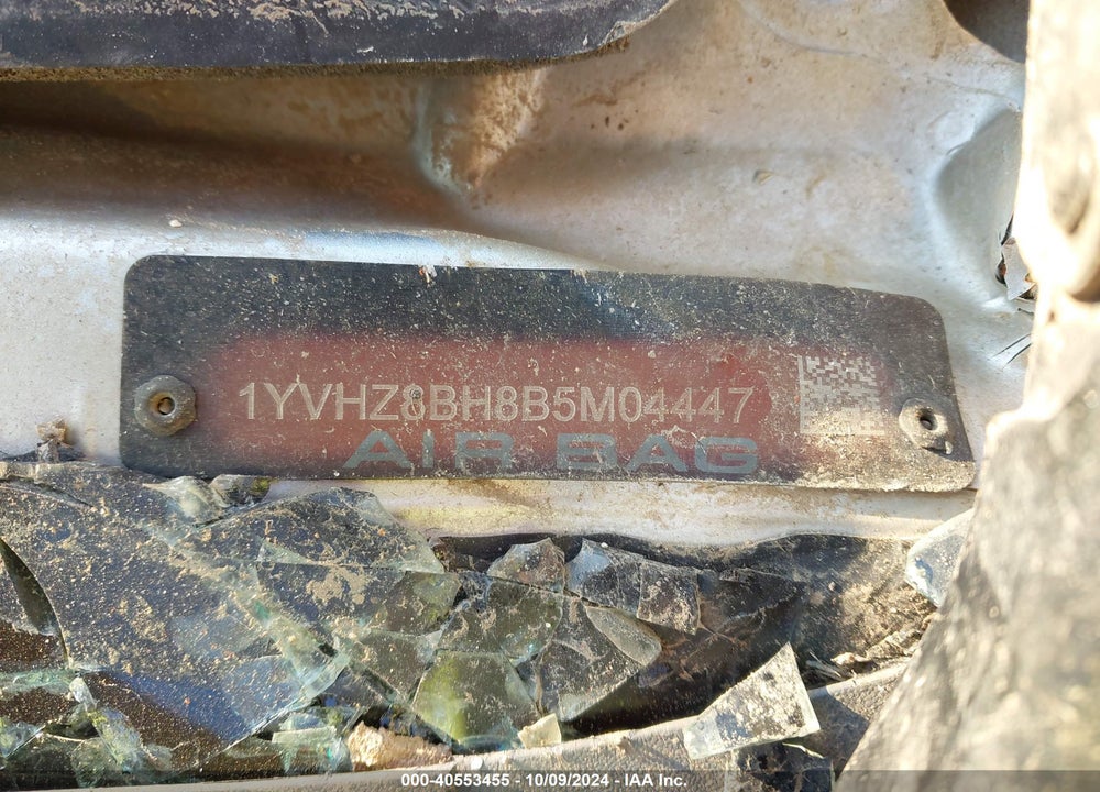 2011 MAZDA 6 VIN: 1YVHZ8BH8B5M04447