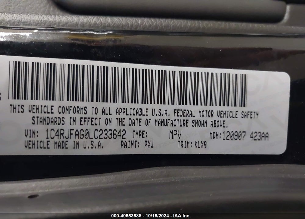 2020 JEEP GRAND CHEROKEE ALTITUDE 4X4 VIN: 1C4RJFAG0LC233642