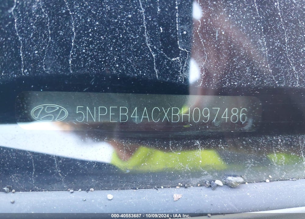 2011 HYUNDAI SONATA GLS VIN: 5NPEB4ACXBH097486