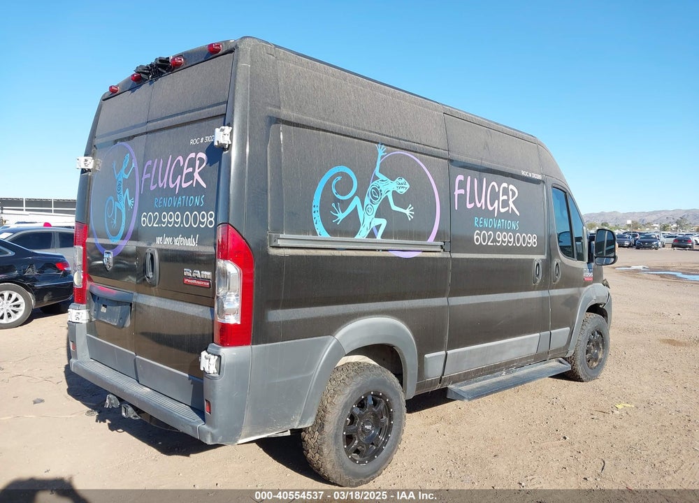 2018 RAM PROMASTER 2500 HIGH ROOF 136 WB VIN: 3C6TRVCG1JE138932