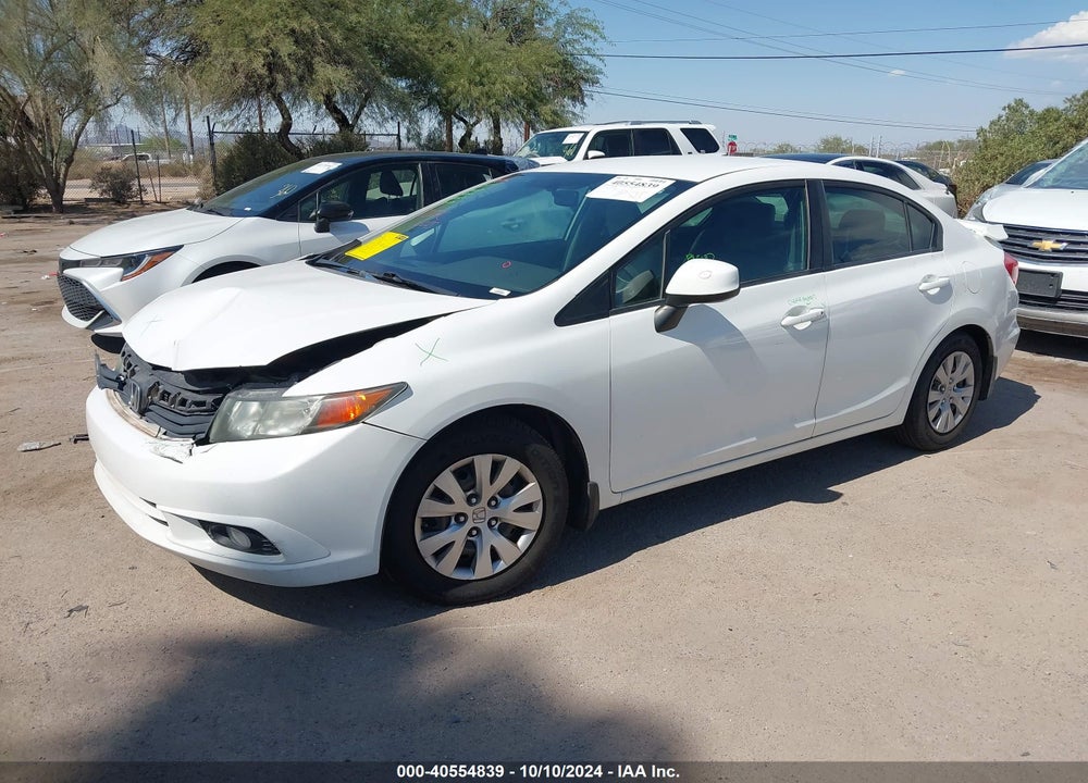 2012 HONDA CIVIC LX VIN: 2HGFB2F5XCH590986