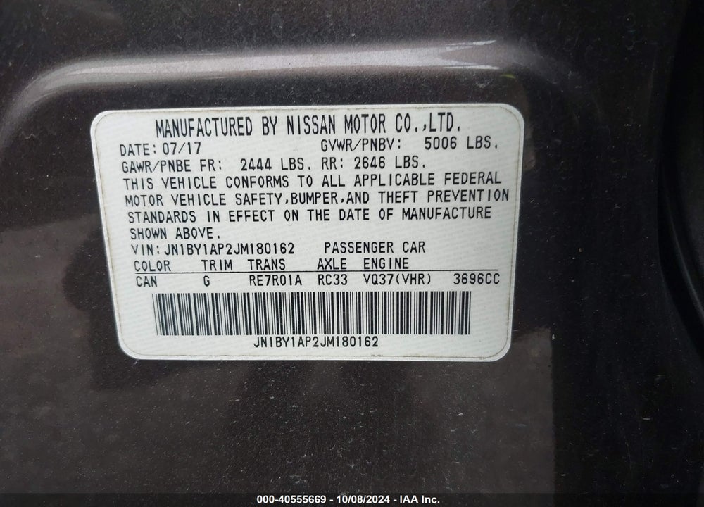 2018 INFINITI Q70 3.7 LUXE VIN: JN1BY1AP2JM180162