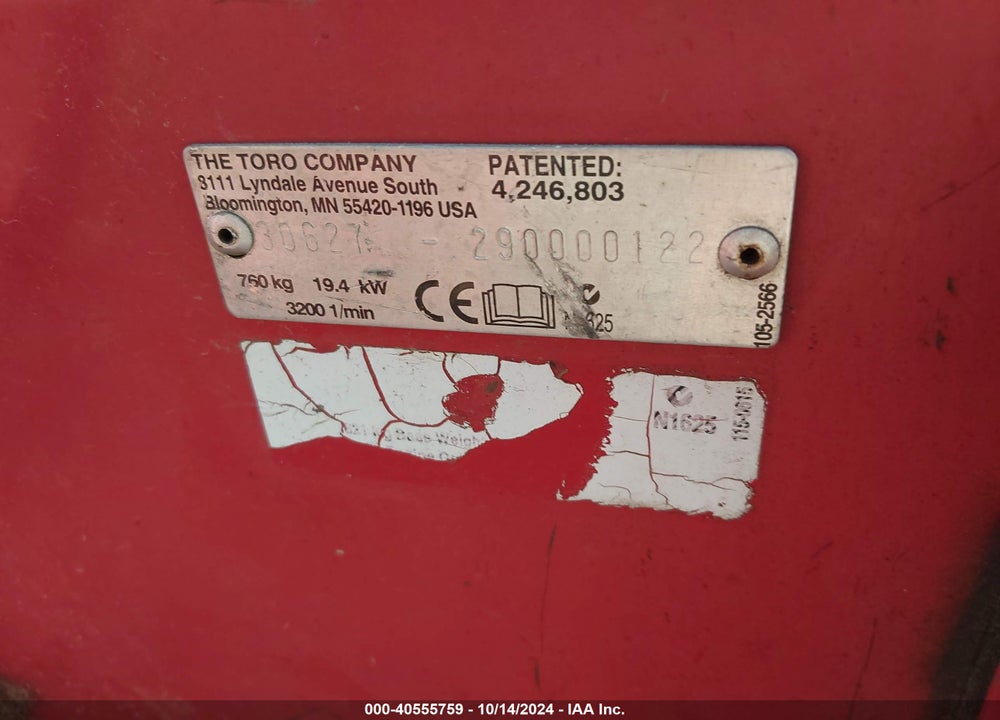 2008 TORO 328D VIN: 290000122