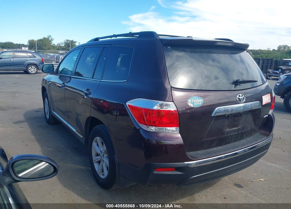 2013 TOYOTA HIGHLANDER SE V6 VIN: 5TDBK3EH7DS269831