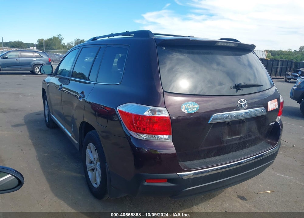 2013 TOYOTA HIGHLANDER SE V6 VIN: 5TDBK3EH7DS269831