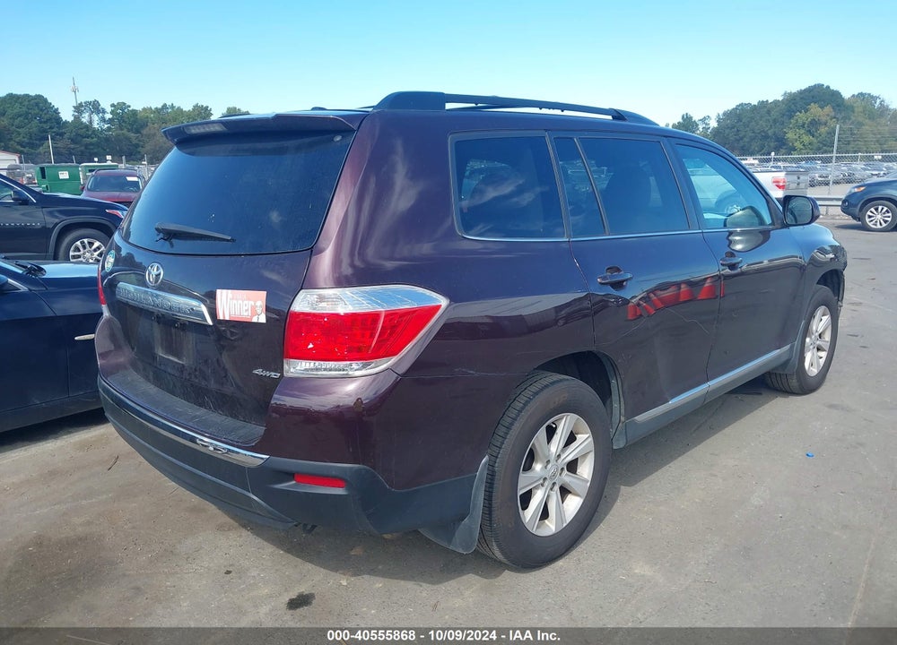 2013 TOYOTA HIGHLANDER SE V6 VIN: 5TDBK3EH7DS269831