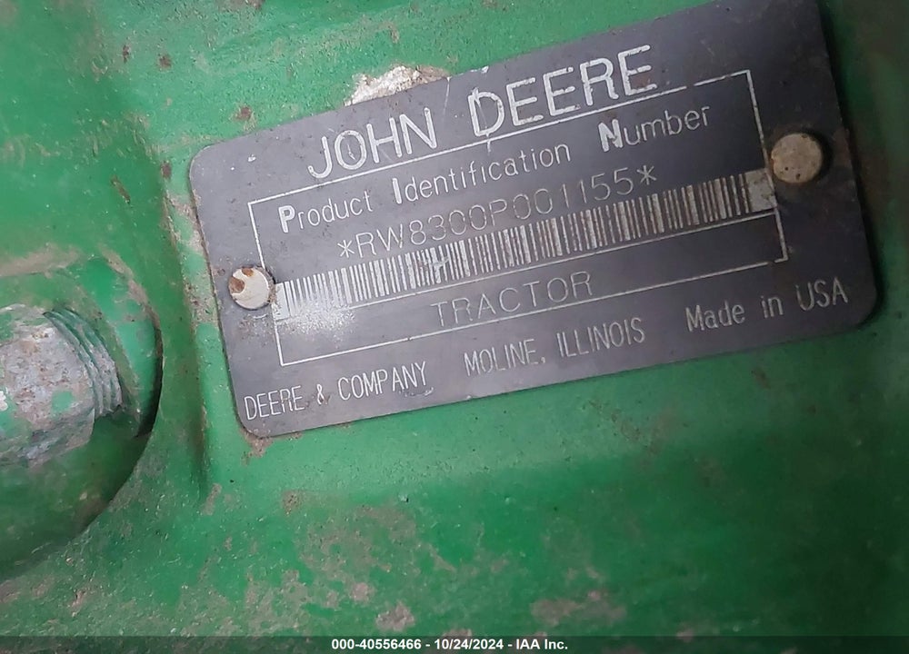 1995 JOHN DEERE 8300 VIN: 0000RW8300P001155
