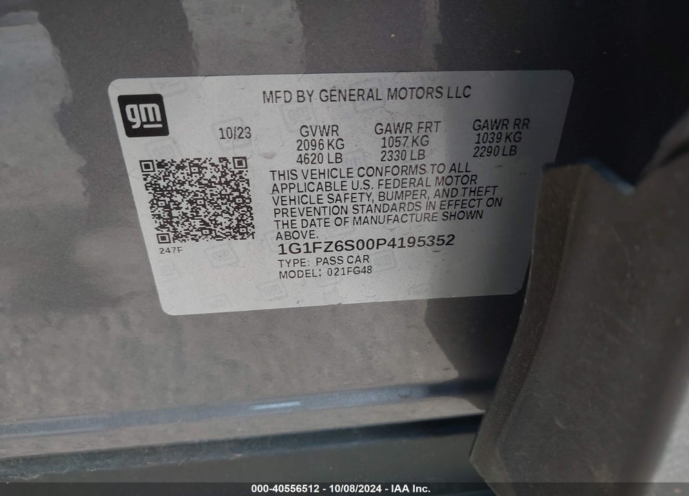 2023 CHEVROLET BOLT EUV FWD PREMIER VIN: 1G1FZ6S00P4195352