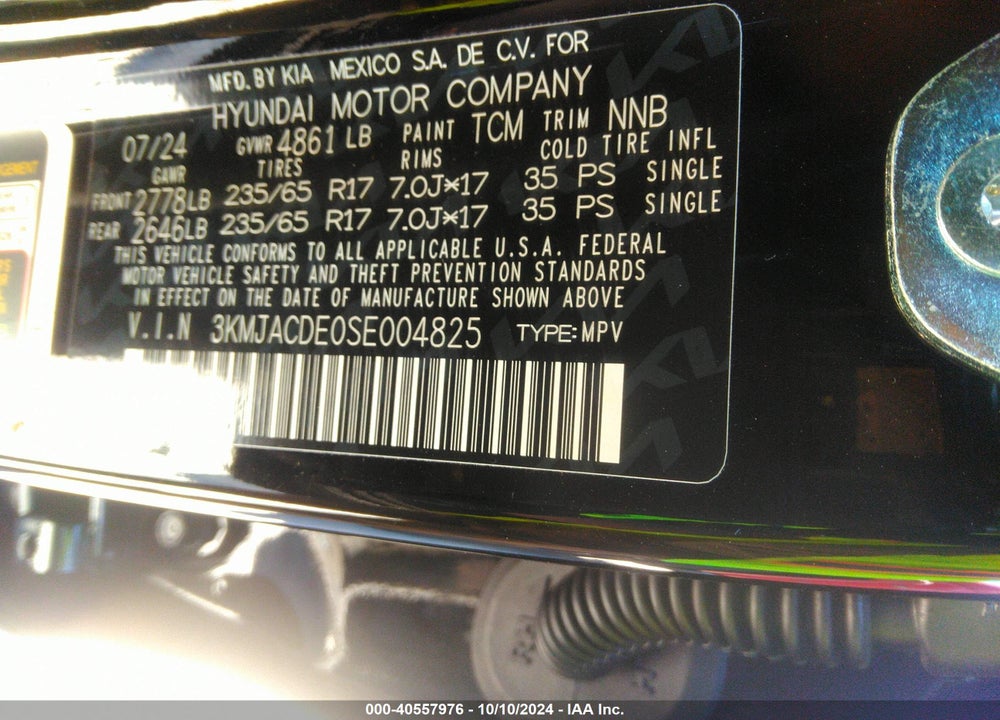 2025 HYUNDAI TUCSON SE VIN: 3KMJACDE0SE004825