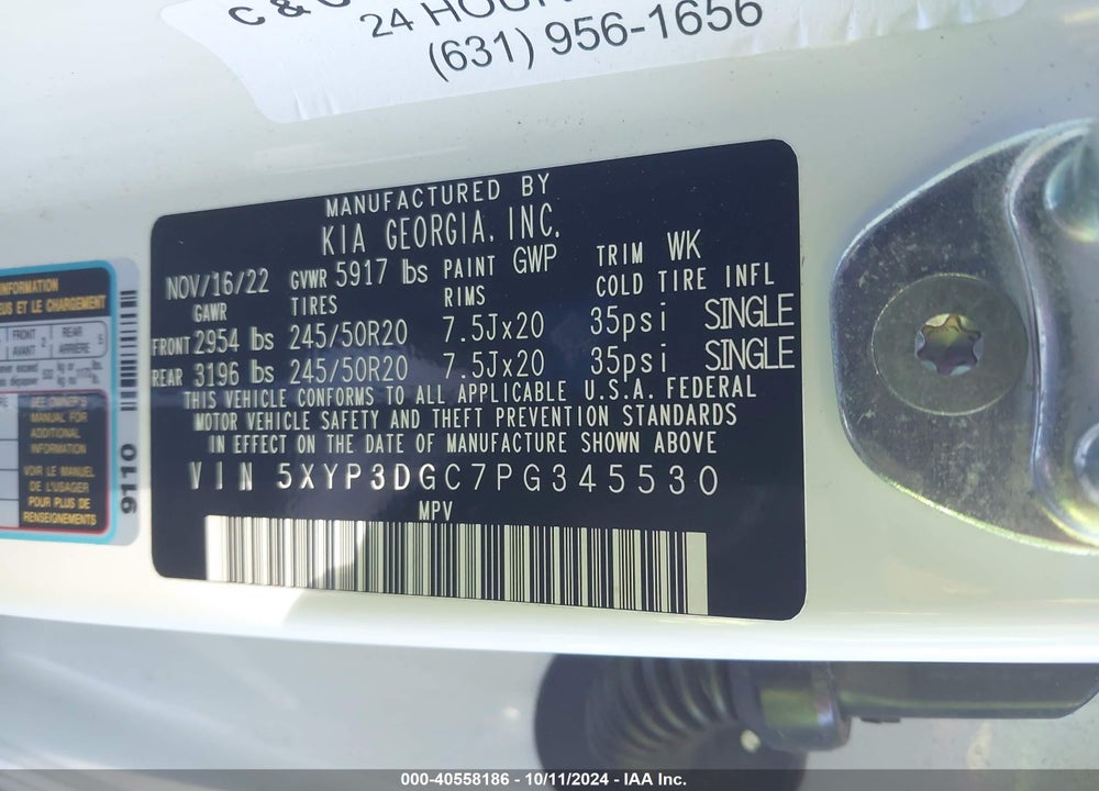2023 KIA TELLURIDE EX VIN: 5XYP3DGC7PG345530