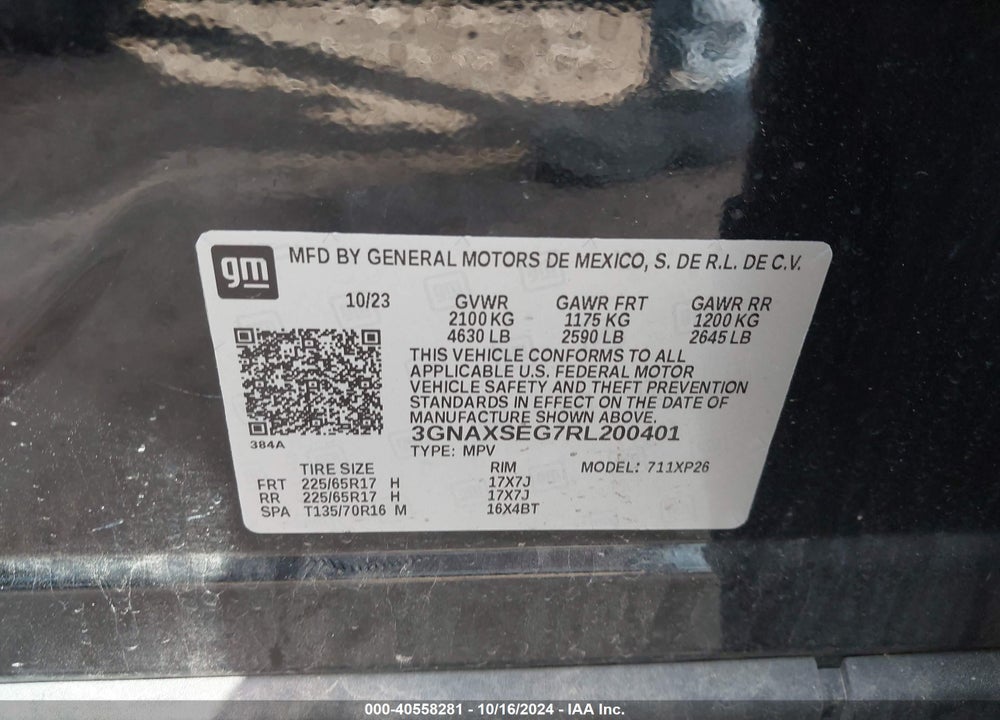 2024 CHEVROLET EQUINOX AWD LS VIN: 3GNAXSEG7RL200401