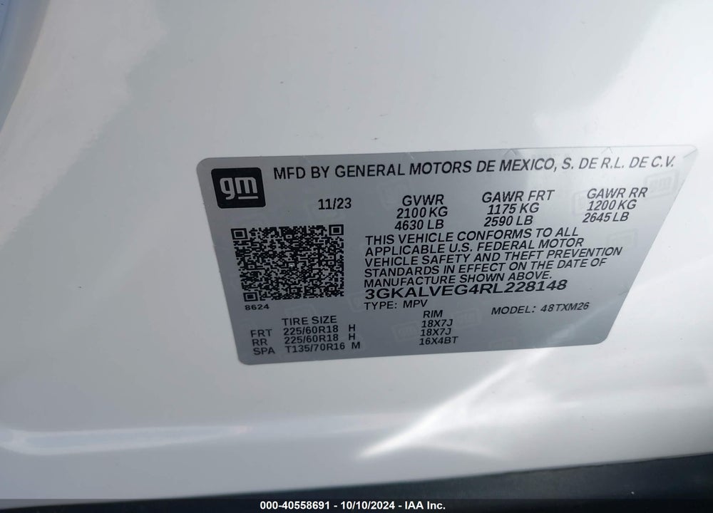 2024 GMC TERRAIN AWD SLT VIN: 3GKALVEG4RL228148
