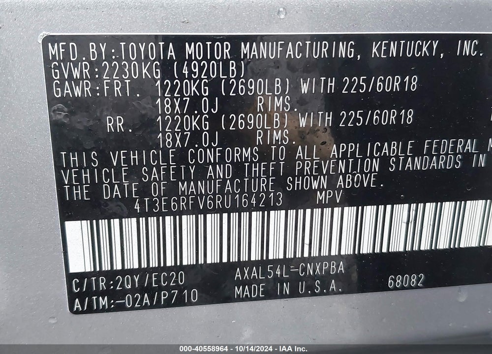 2024 TOYOTA RAV4 HYBRID XSE VIN: 4T3E6RFV6RU164213