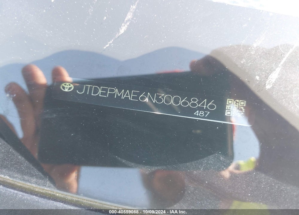 2022 TOYOTA COROLLA LE VIN: JTDEPMAE6N3006846