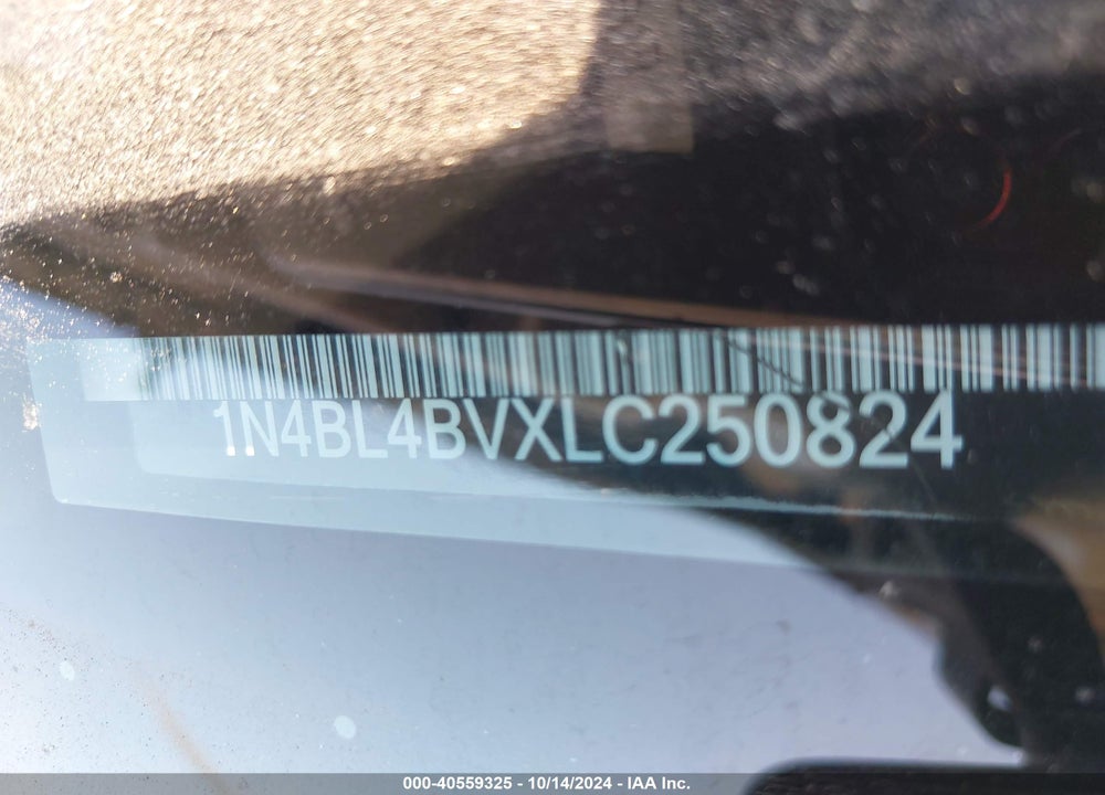 2020 NISSAN ALTIMA S FWD VIN: 1N4BL4BVXLC250824