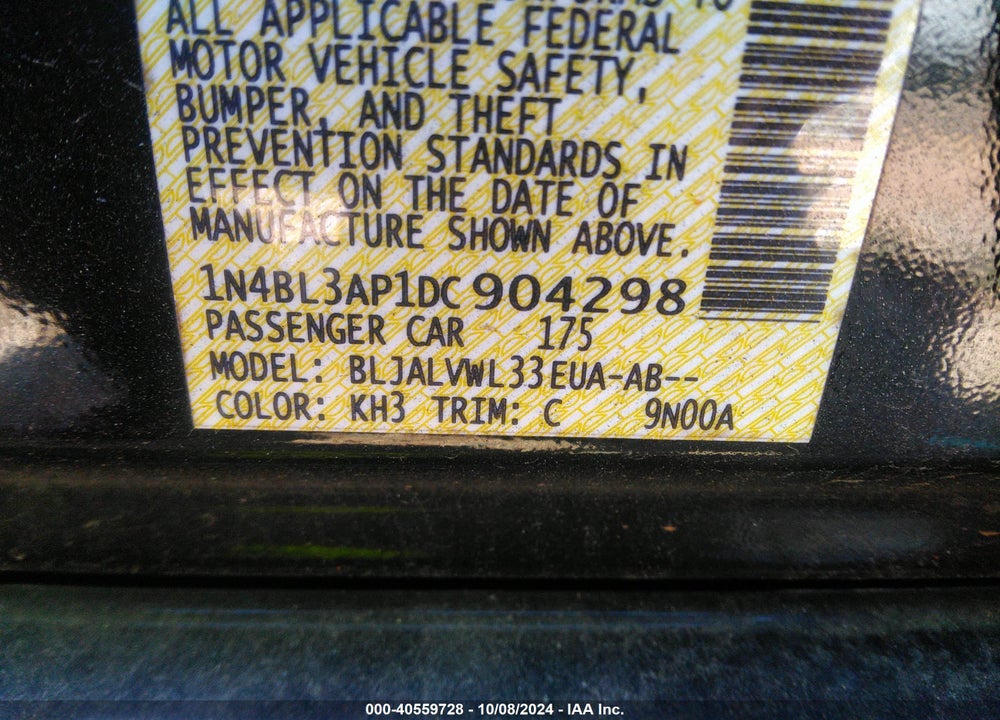 2013 NISSAN ALTIMA 3.5 SL VIN: 1N4BL3AP1DC904298