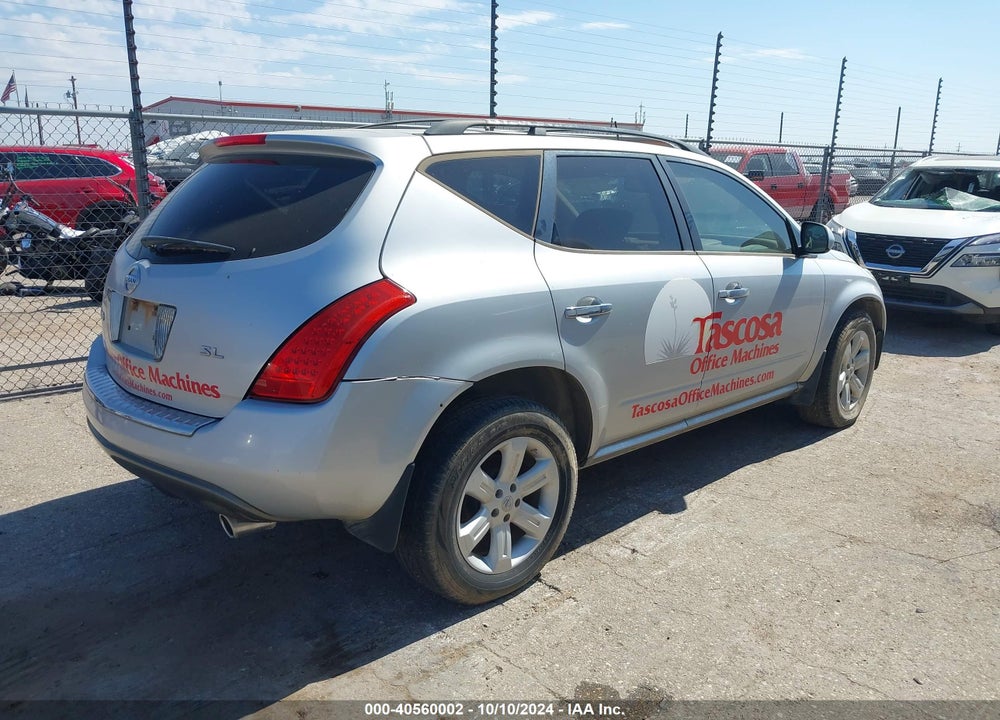 2007 NISSAN MURANO SL VIN: JN8AZ08T37W513764