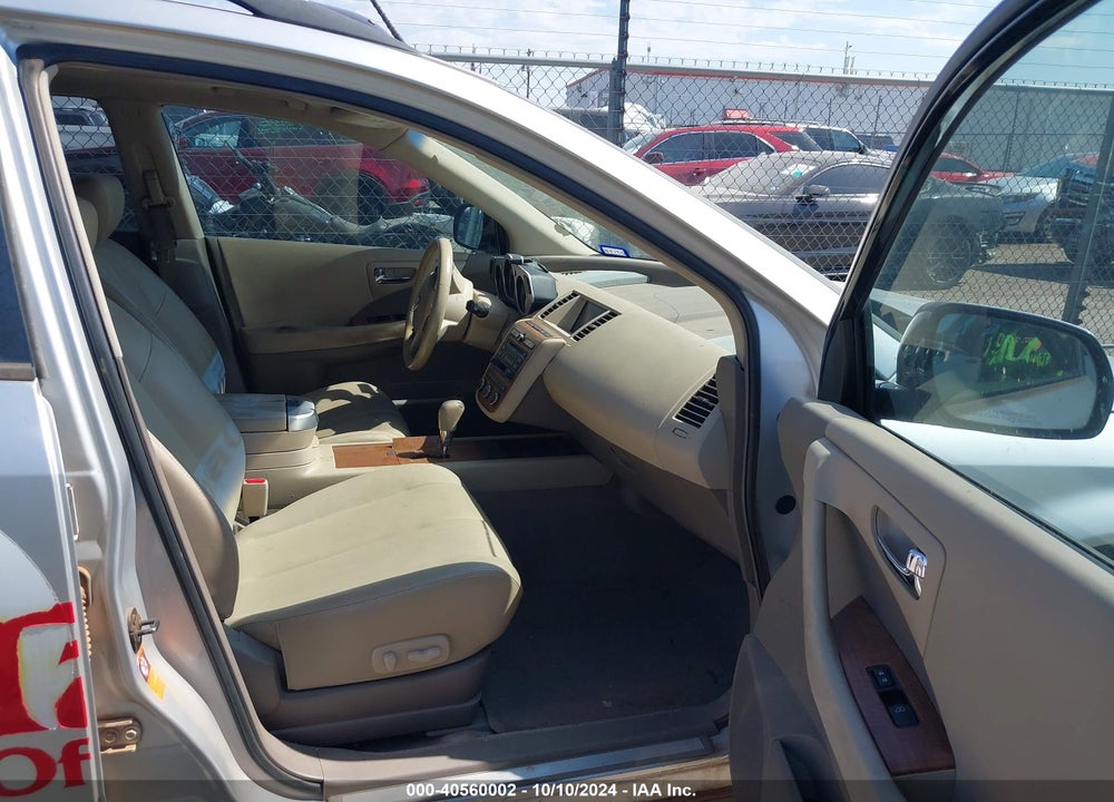 2007 NISSAN MURANO SL VIN: JN8AZ08T37W513764