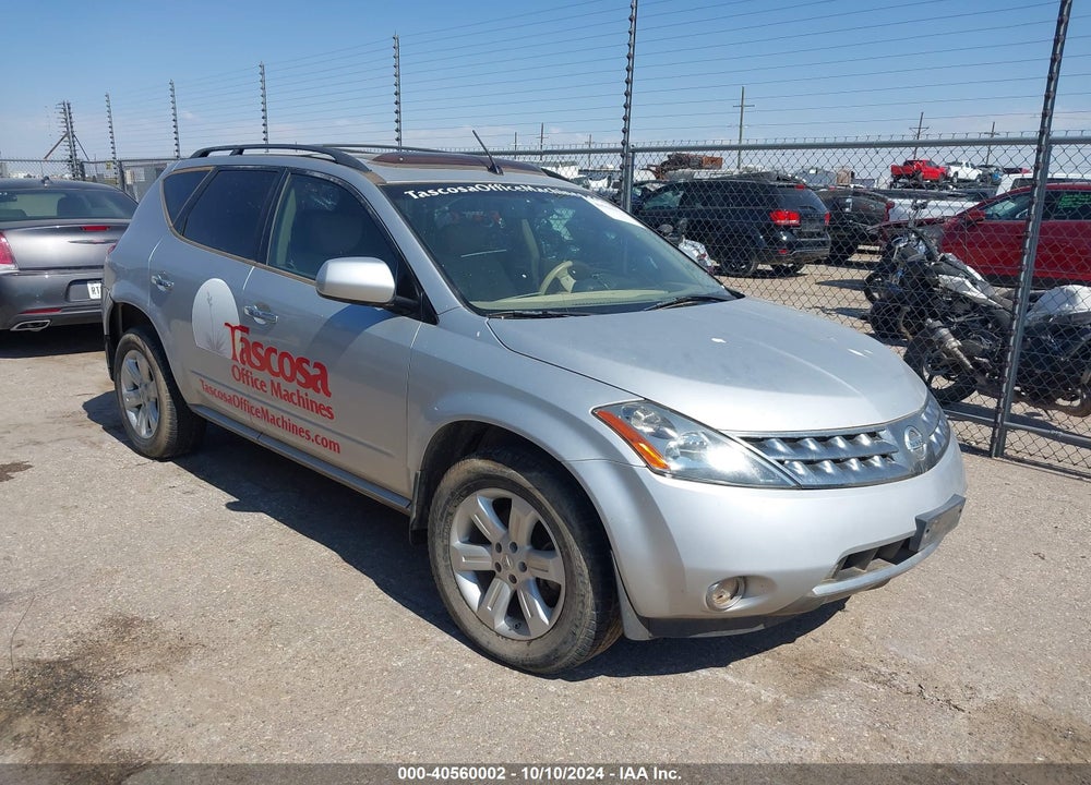 2007 NISSAN MURANO SL VIN: JN8AZ08T37W513764