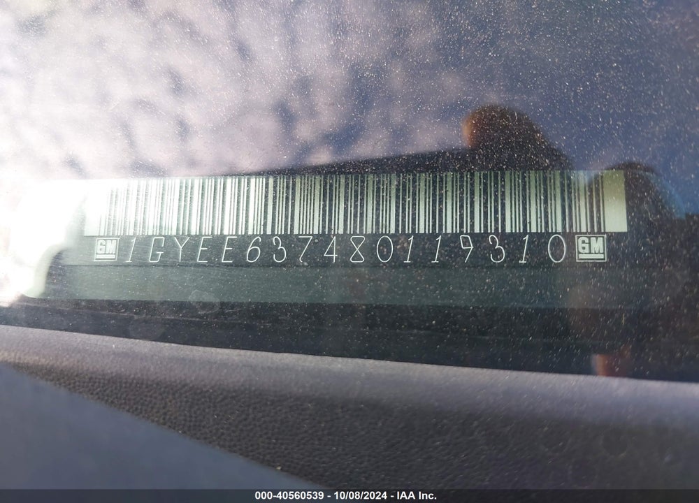 2008 CADILLAC SRX V6 VIN: 1GYEE637480119310