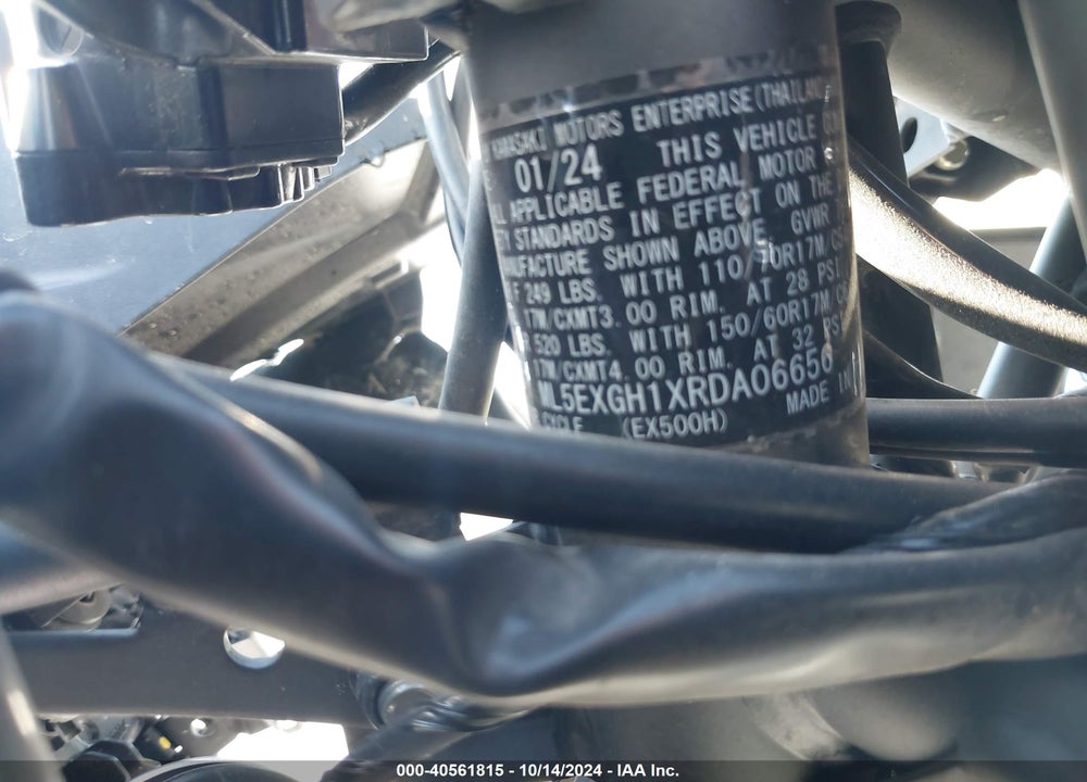 2024 KAWASAKI EX500 H VIN: ML5EXGH1XRDA06656
